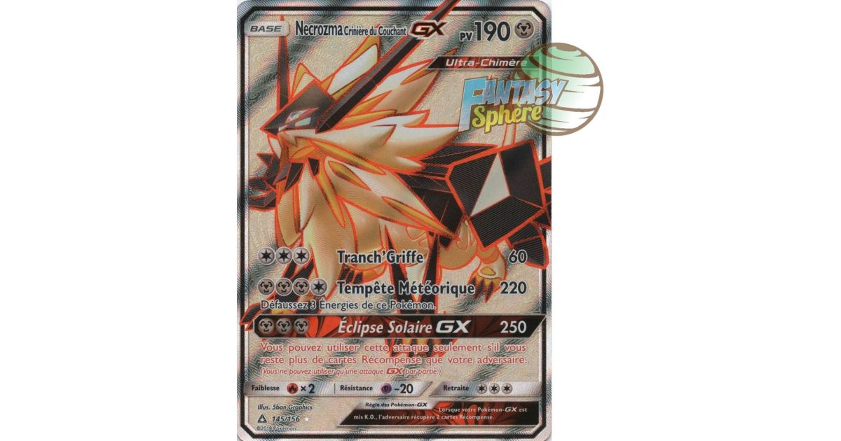 Necrozma Crinière du Couchant GX Full Art Ultra Rare 145 156 Soleil