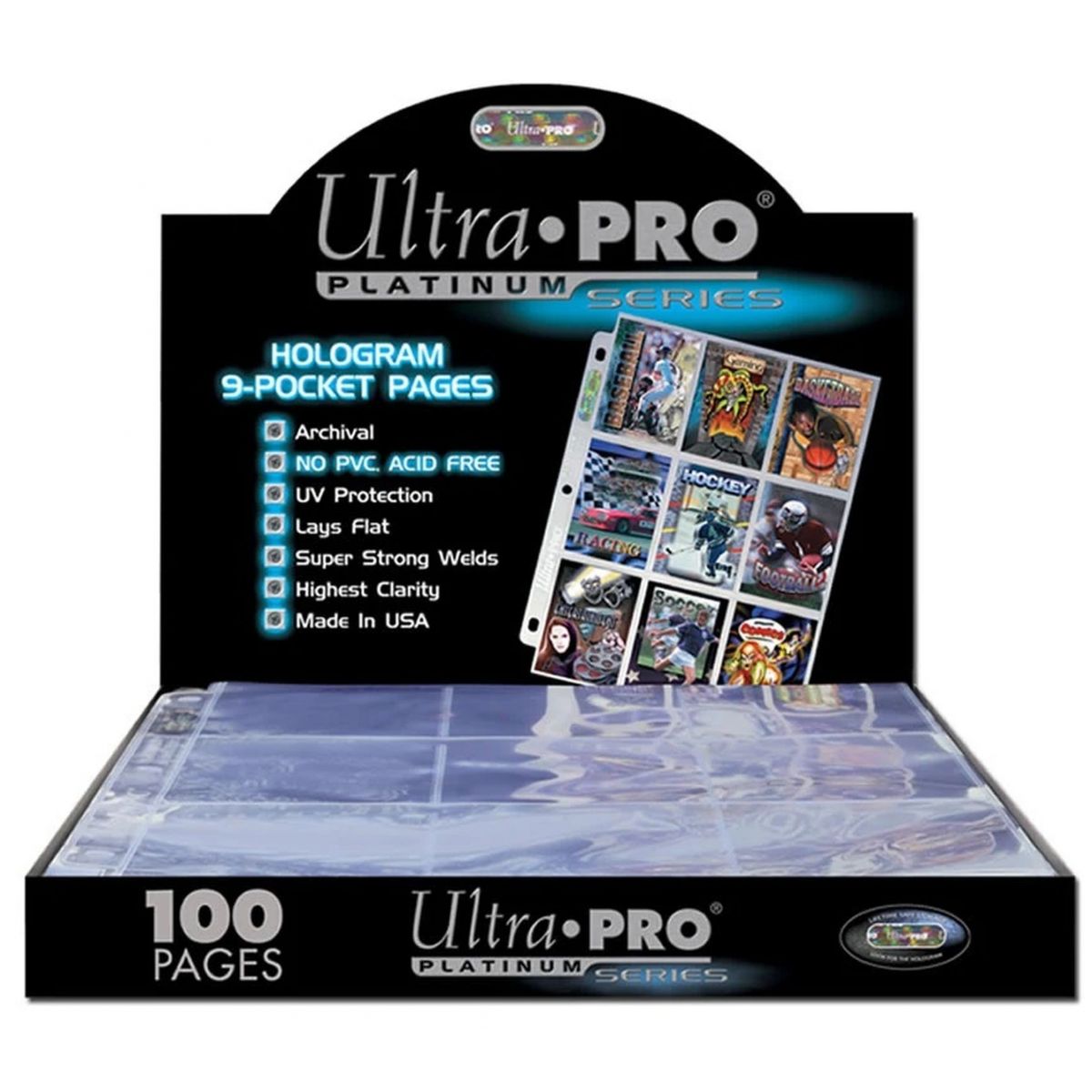 Ultra Pro - 100 Pages de Classeur - 9 Cases - Platinum (100