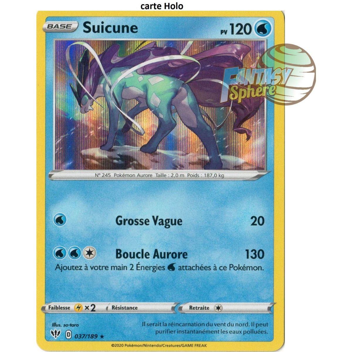 Item Suicune - Holo Rare 37/189  - EB03 Ténèbres Embrasées