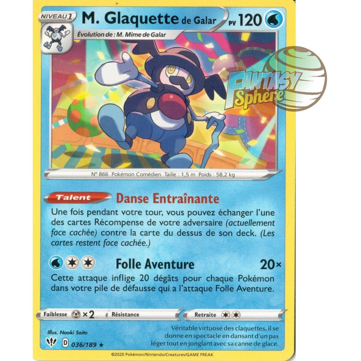 M, Glaquette de Galar - Rare 36/189  - EB03 Ténèbres Embrasées