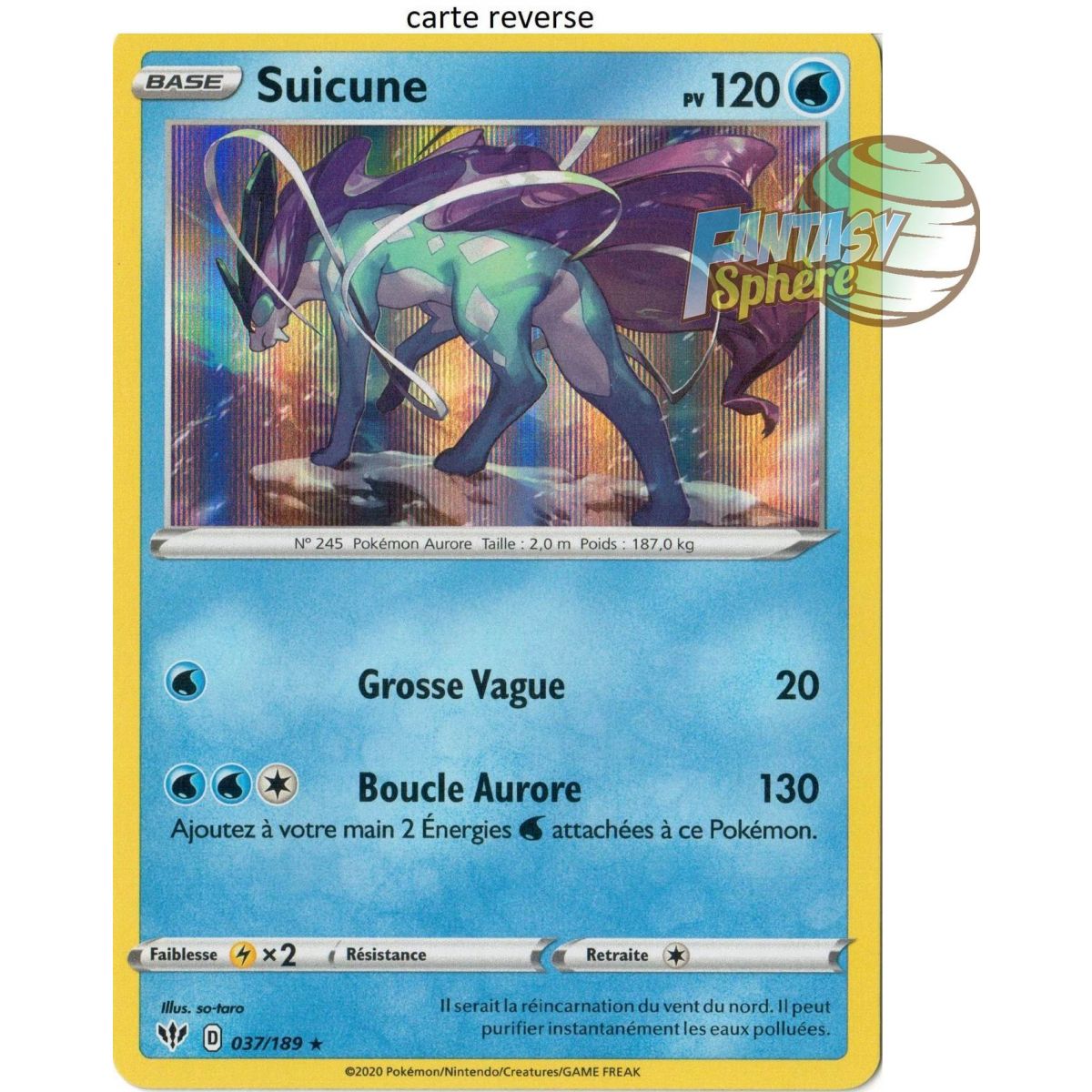 Item Suicune - Reverse 37/189  - EB03 Ténèbres Embrasées