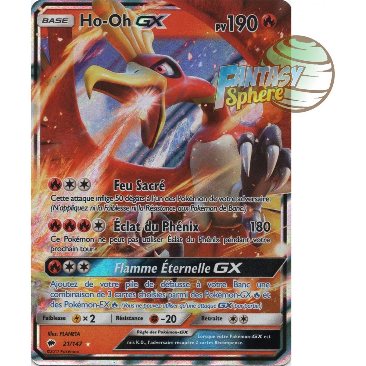 Item Ho-Oh GX - Ultra Rare 21/147 - Soleil et Lune 3 Ombres Ardentes