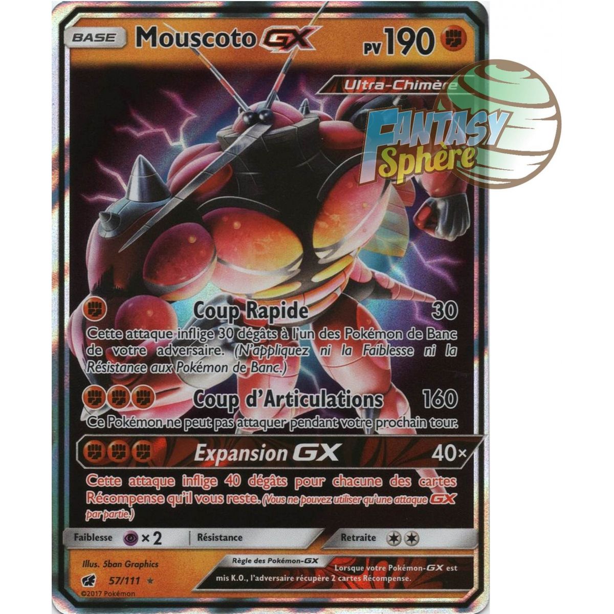 Mouscoto GX - Ultra Rare 57/111 - Soleil et Lune 4 Invasion Carmin