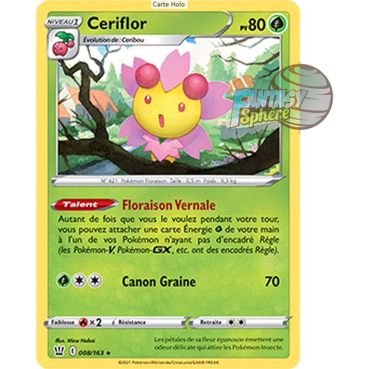 Item Ceriflor - Holo Rare 8/163_H - Epee et Bouclier Style de Combat