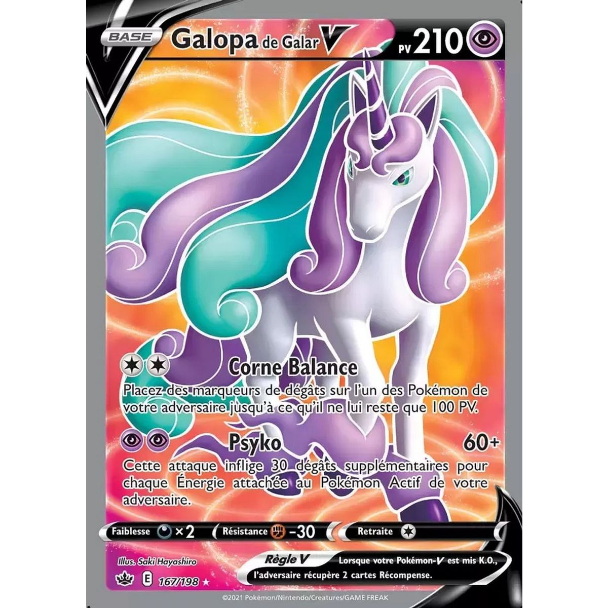 Item Galopa de Galar V - Full Art Ultra Rare 167/198 - Epee et Bouclier Regne de Glace