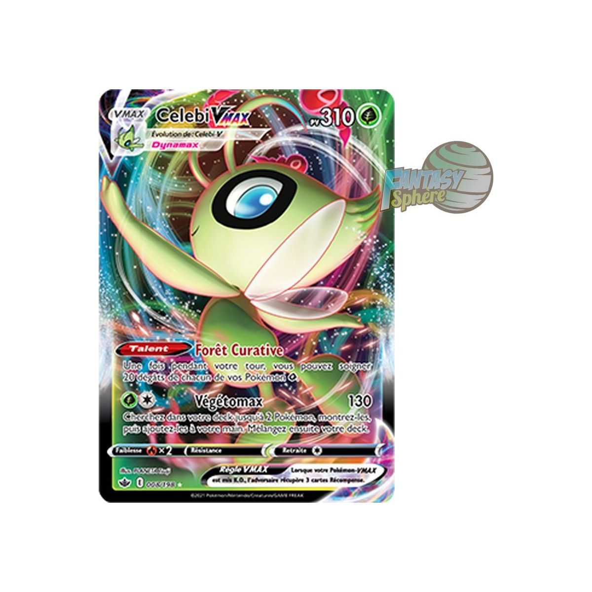 Item Celebi VMAX - Full Art Ultra Rare 8/198 - Epee et Bouclier Regne de Glace