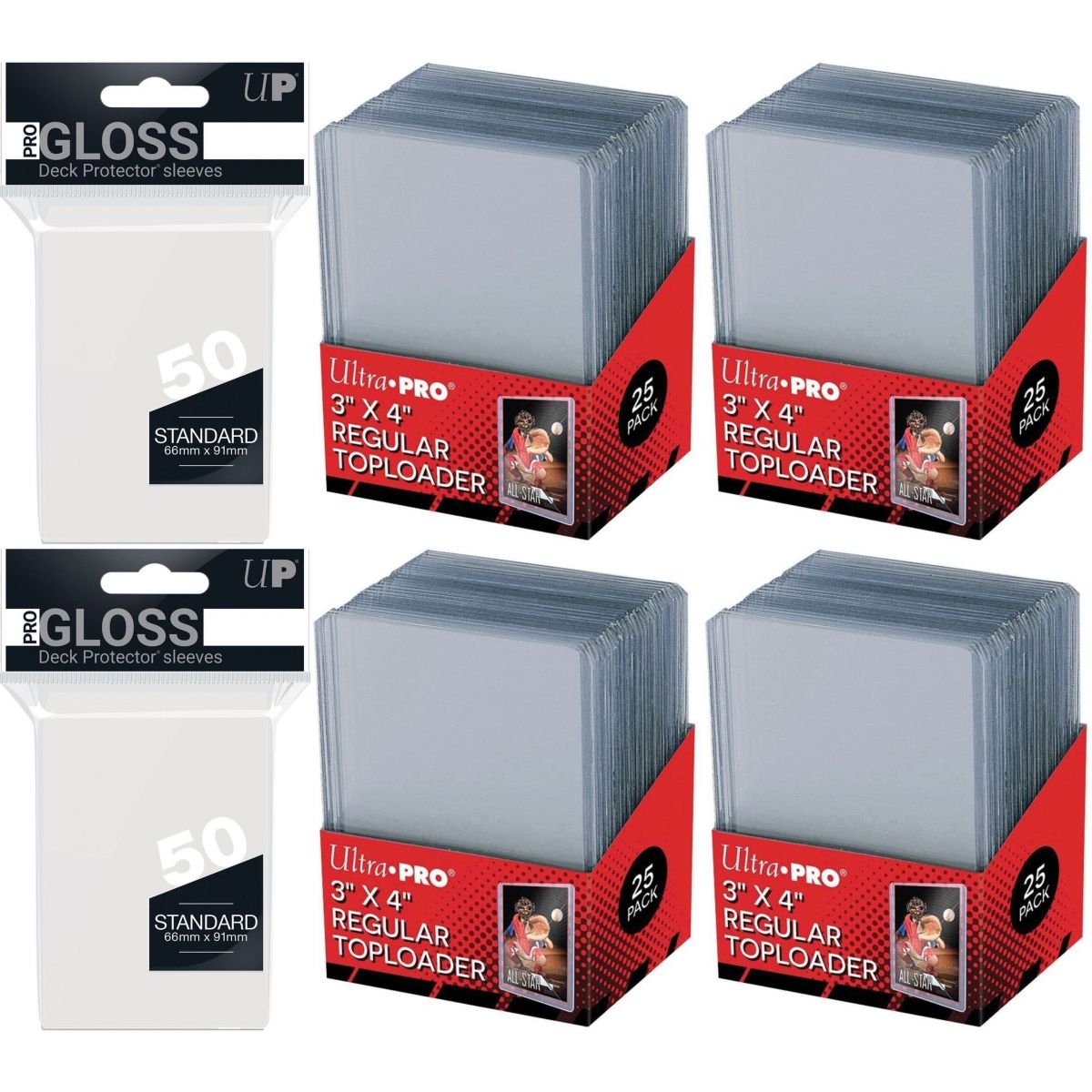 Item Ultra Pro - Pack - 100 Top Loader + 100 Protèges-Cartes Standard Transparents