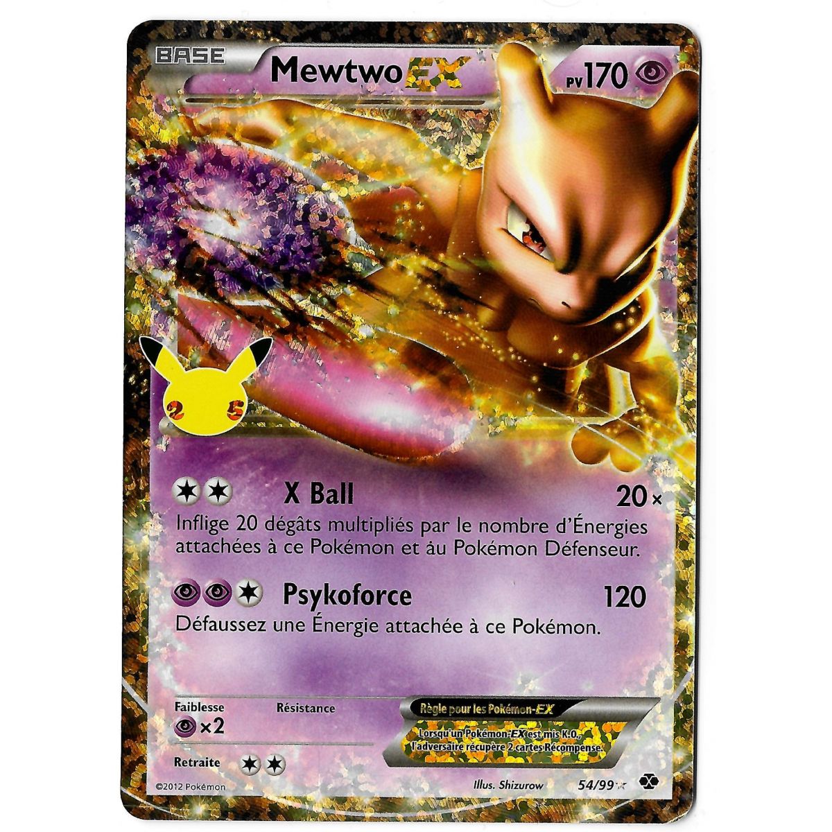 Mewtwo Ex - Ultra Rare 54/99 EB07.5 Célébrations 25 Ans