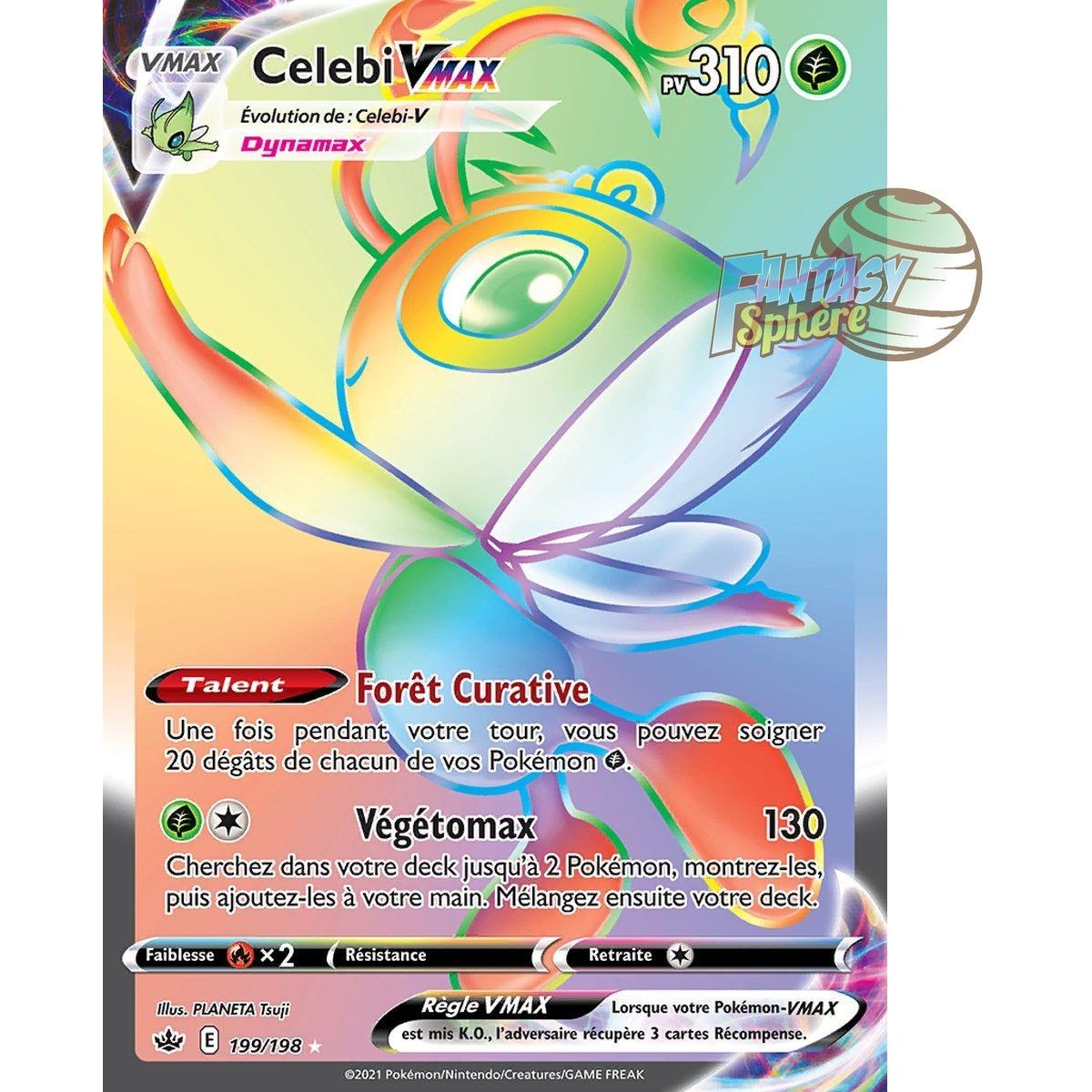 Celebi VMAX - Secret Rare 199/198 - Epee et Bouclier Regne de Glace