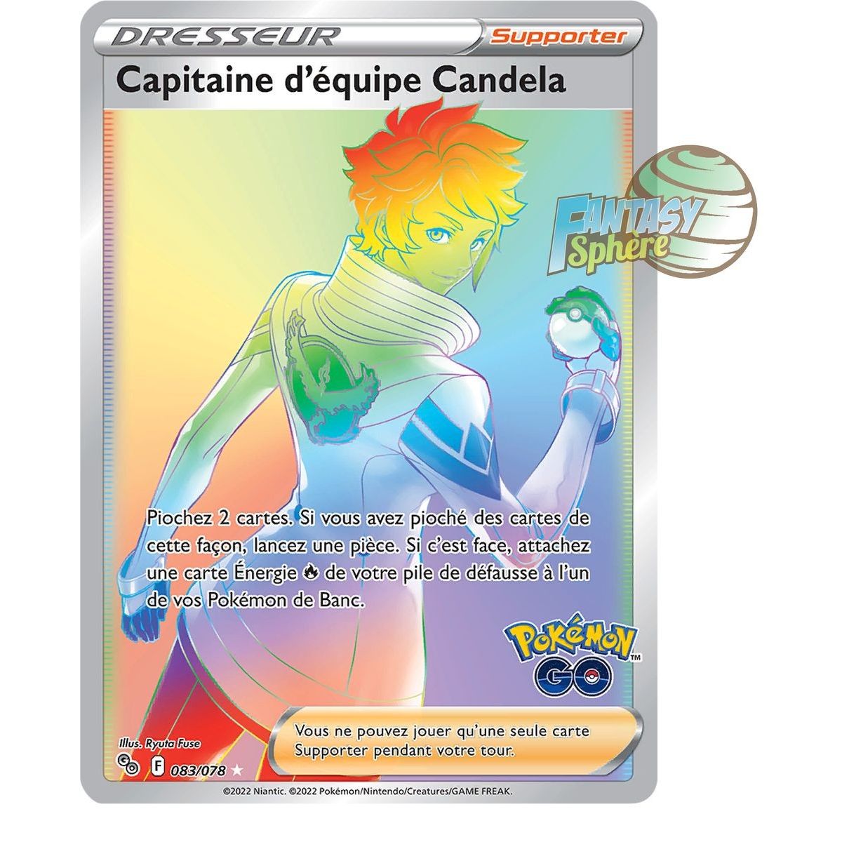 Item Capitaine d'équipe Candela - Secret Rare 83/78 - Epee et Bouclier Pokemon Go