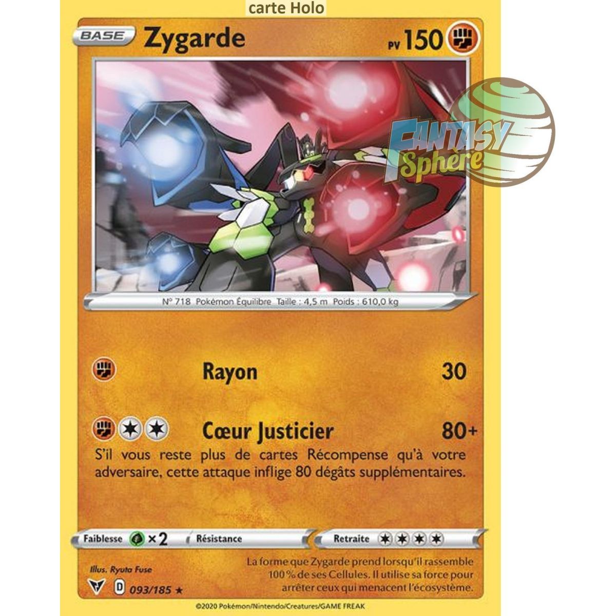 Zygarde - Holo Rare 93/185 - Epee et Bouclier 4 Voltage Eclatant