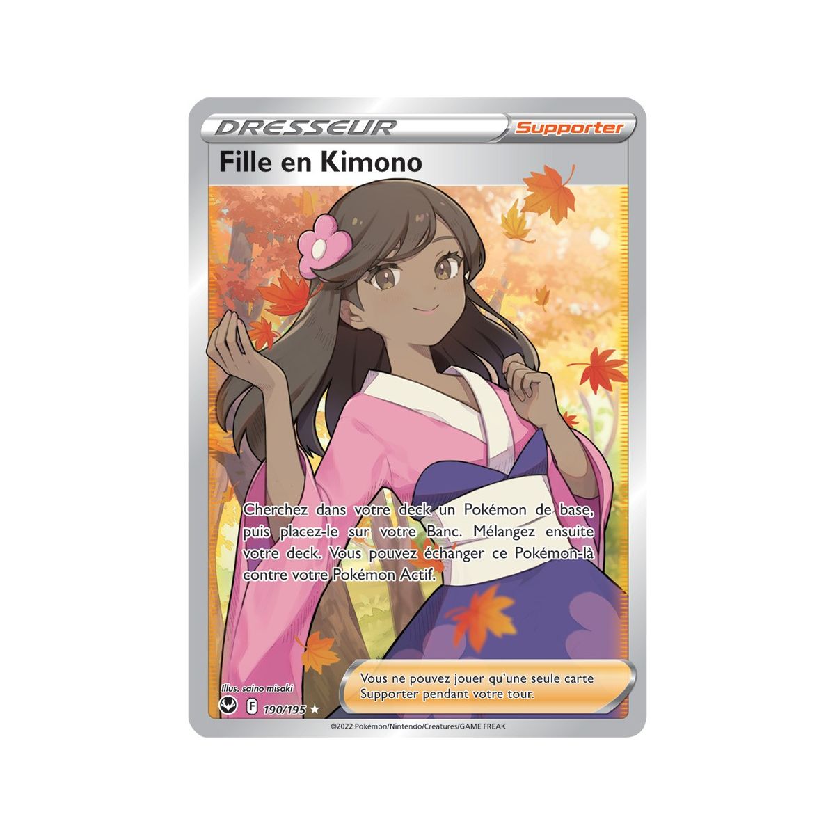 Item Fille en Kimono - Full Art Ultra Rare 190/195 - Epee et Bouclier 12 Tempete Argentée