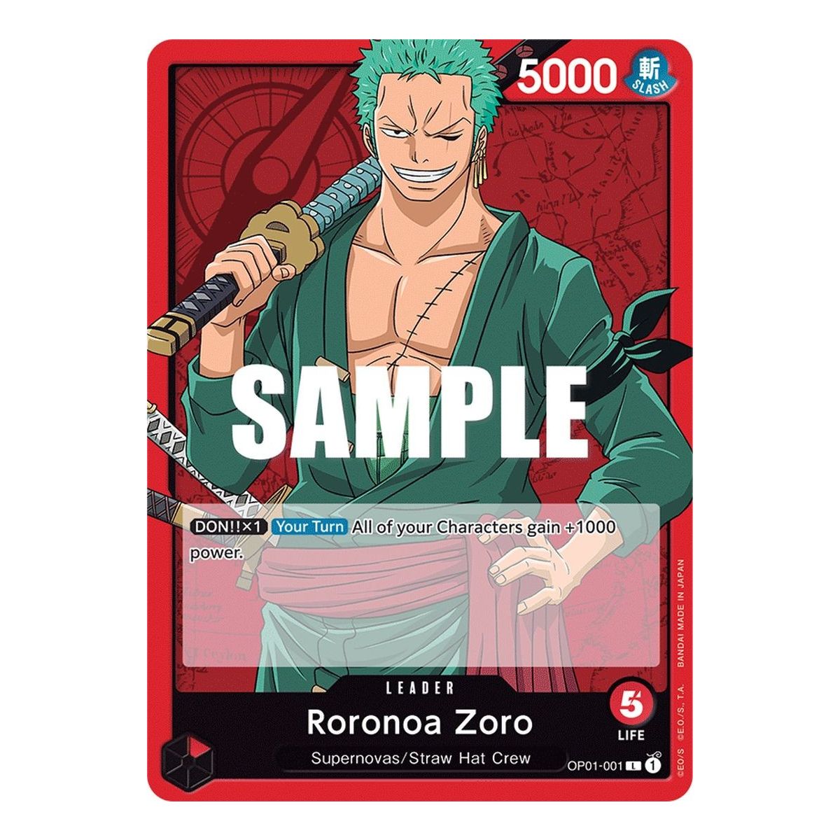 Roronoa Zoro - L  OP01-001 - OP01 Romance Dawn