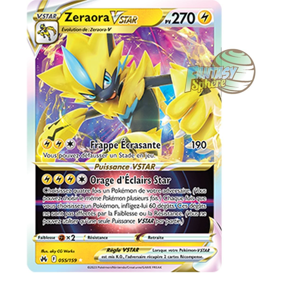 Item Zeraora VSTAR - Full Art Ultra Rare 55/159 - Epee et Bouclier 12.5 Zenith Supreme