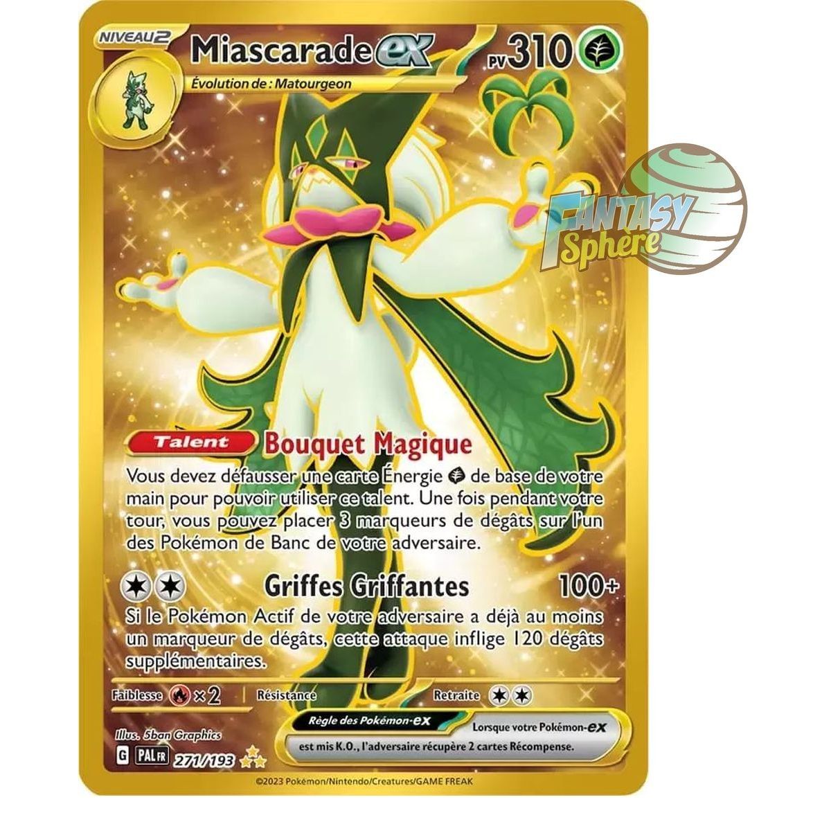 Item Miascarade EX - Hyper rare 271/193 - Ecarlate et Violet Evolution à Paldea