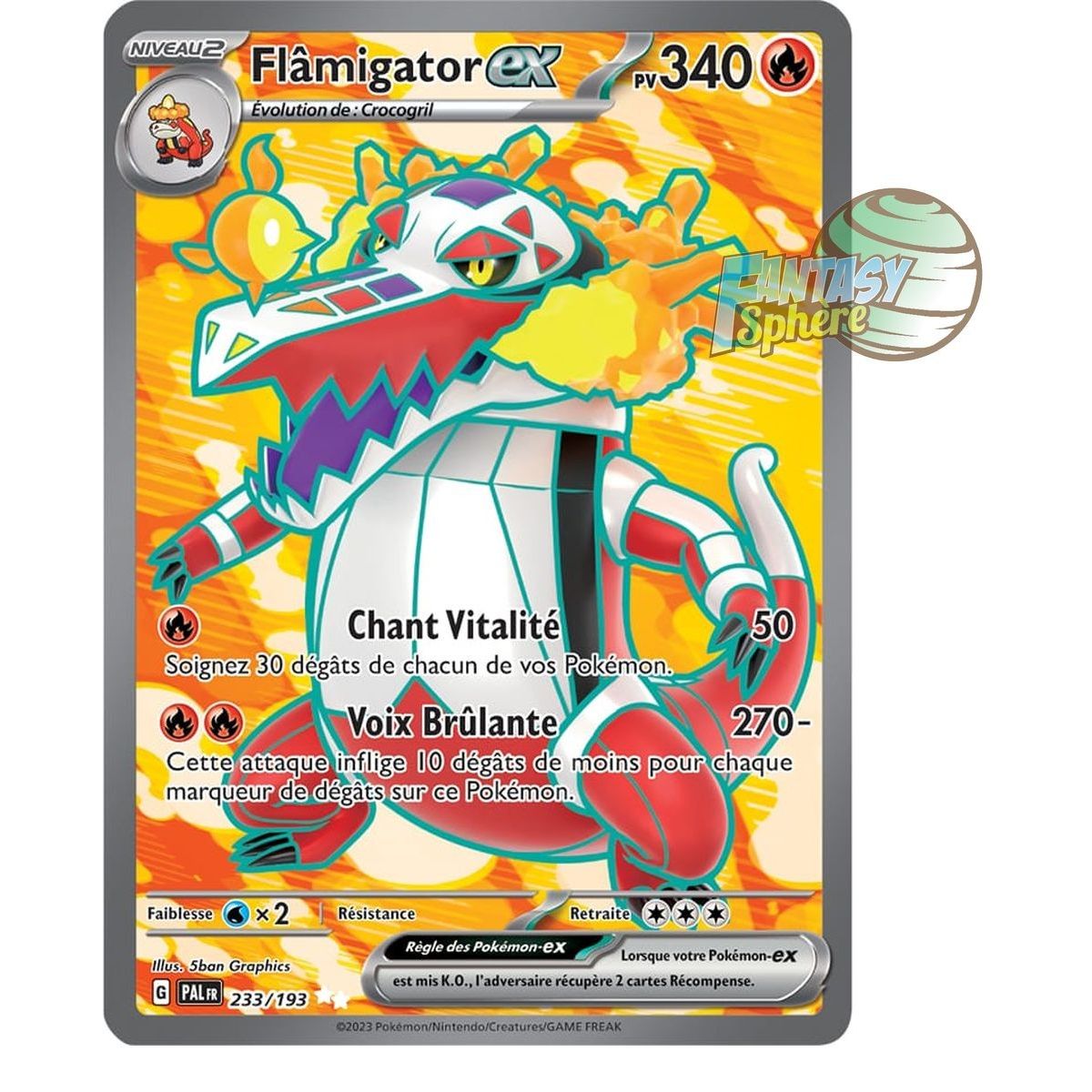 Item Flâmigator EX - Ultra Rare 233/193 - Ecarlate et Violet Evolution à Paldea