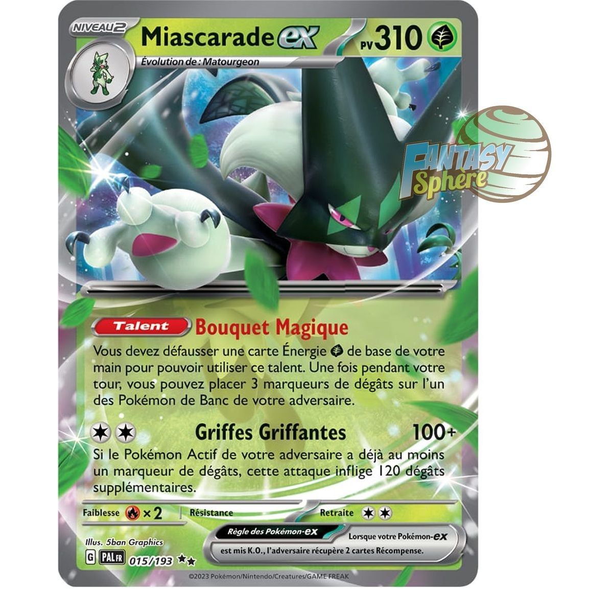 Miascarade EX - Double Rare 15/193 - Ecarlate et Violet Evolution à Paldea