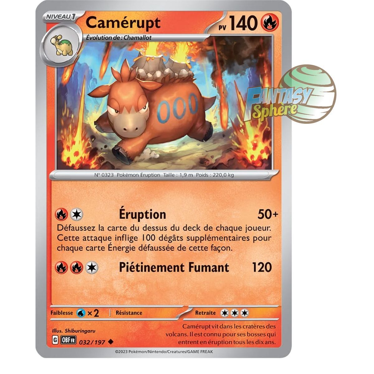 Camérupt - Reverse 32/197 - Ecarlate et Violet Flammes Obsidiennes