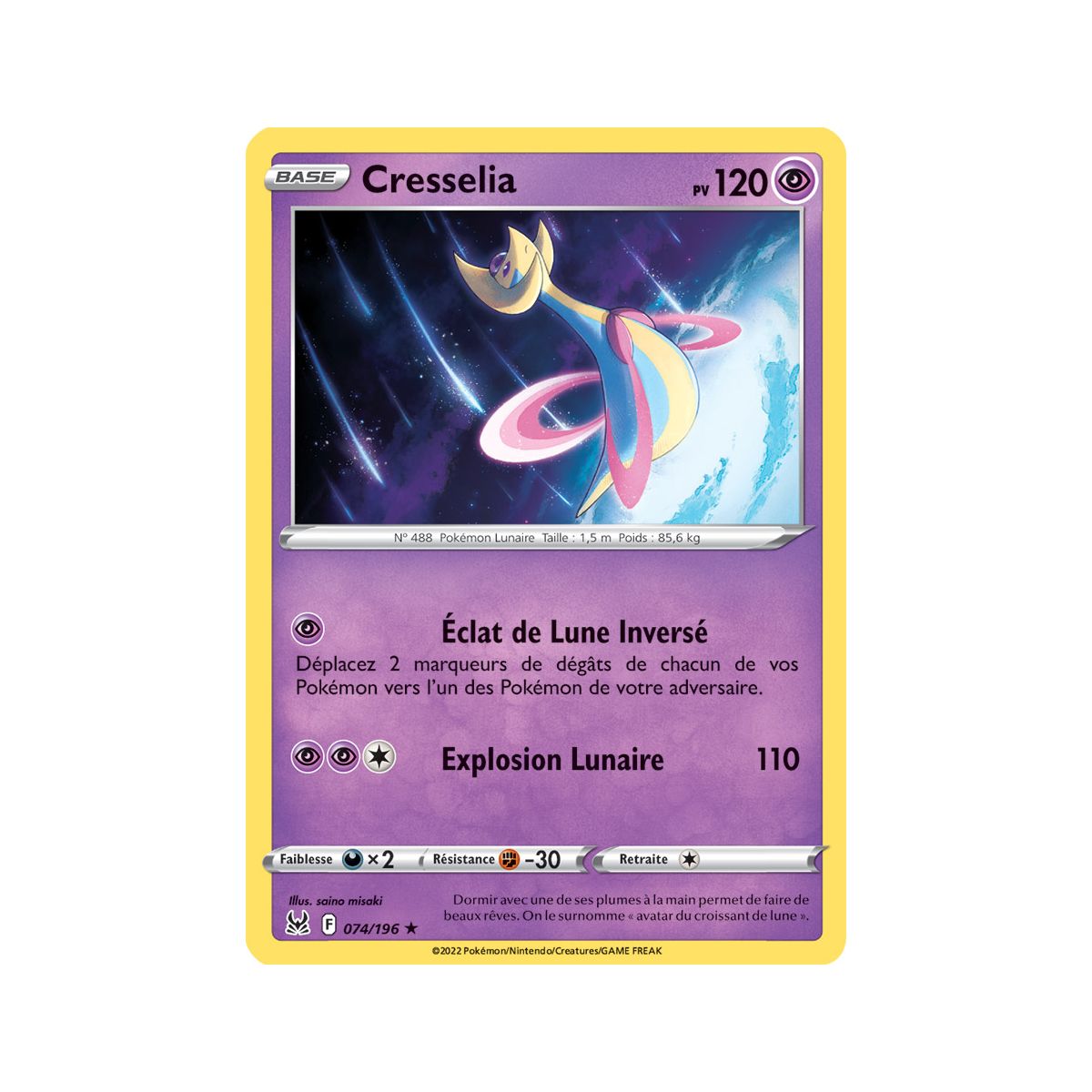 Cresselia - Holo Rare 74/196_H - Epee et Bouclier 11 Origine Perdue