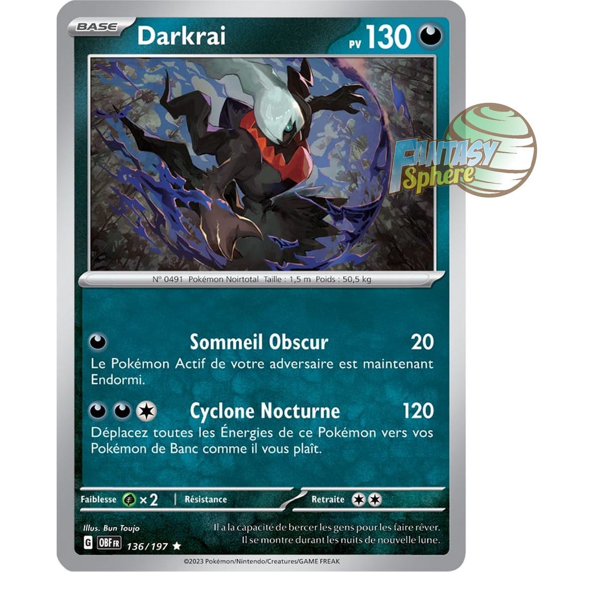 Darkrai - Reverse 136/197 - Ecarlate et Violet Flammes Obsidiennes