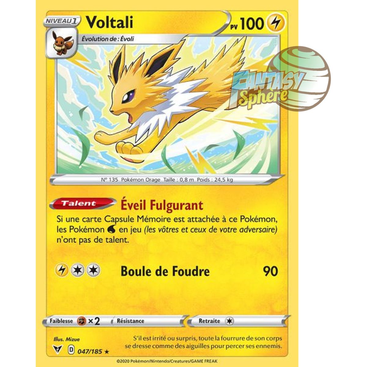 Item Voltali - Rare 47/185 - Epee et Bouclier 4 Voltage Eclatant