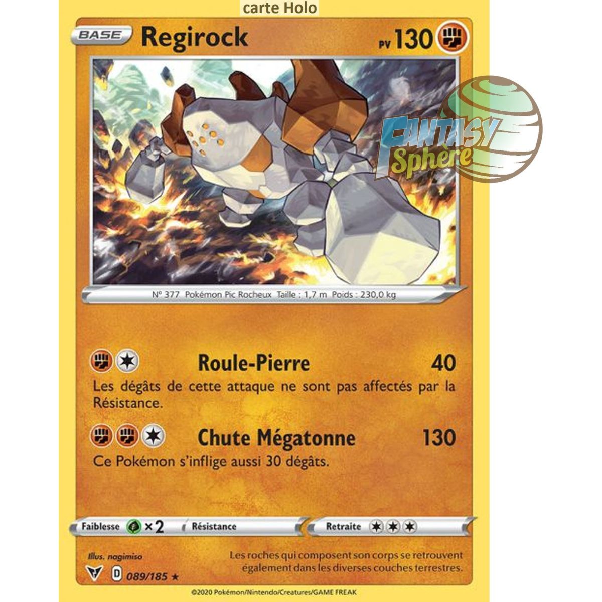 Item Regirock - Holo Rare 89/185 - Epee et Bouclier 4 Voltage Eclatant