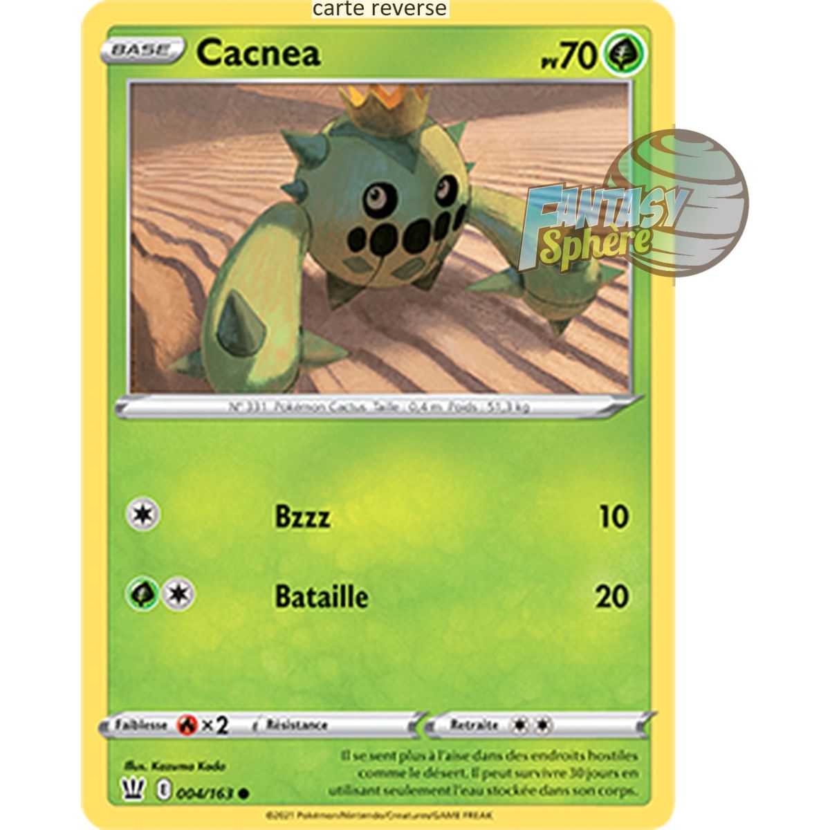 Cacnea - Reverse 4/163 - Epee et Bouclier 5 Style de Combat