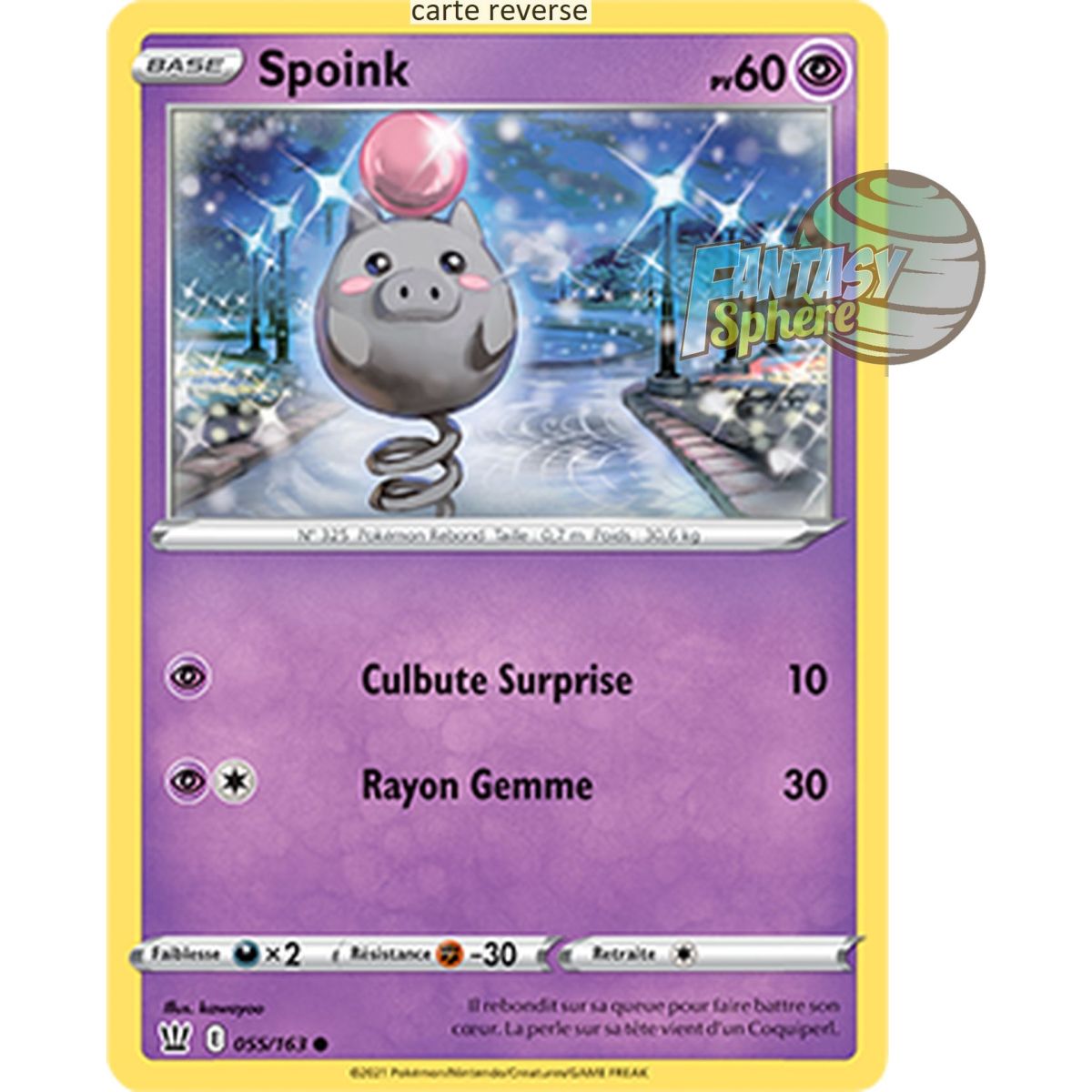 Spoink - Reverse 55/163 - Epee et Bouclier 5 Style de Combat