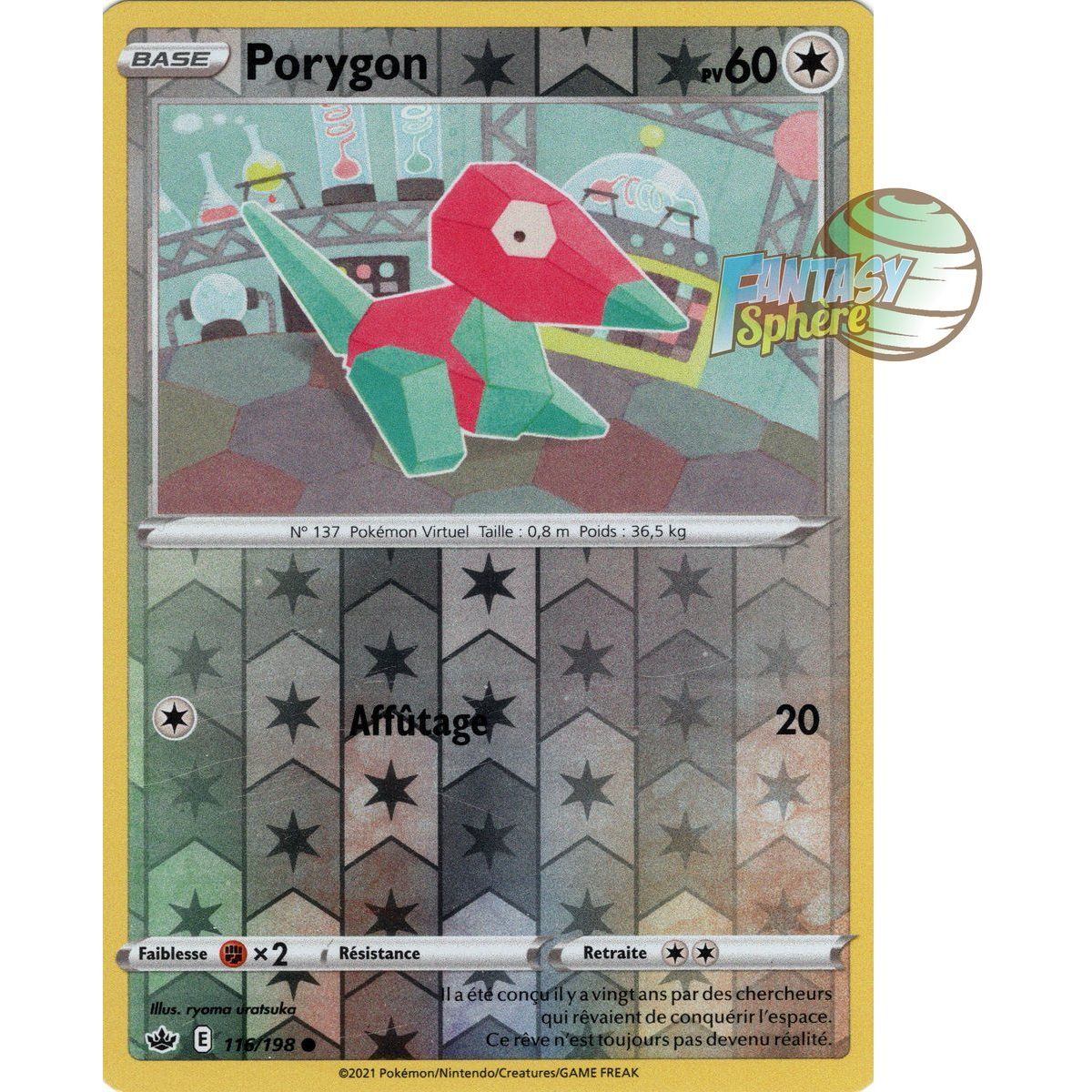 Item Porygon - Reverse 116/198 - Epee et Bouclier 6 Regne de Glace