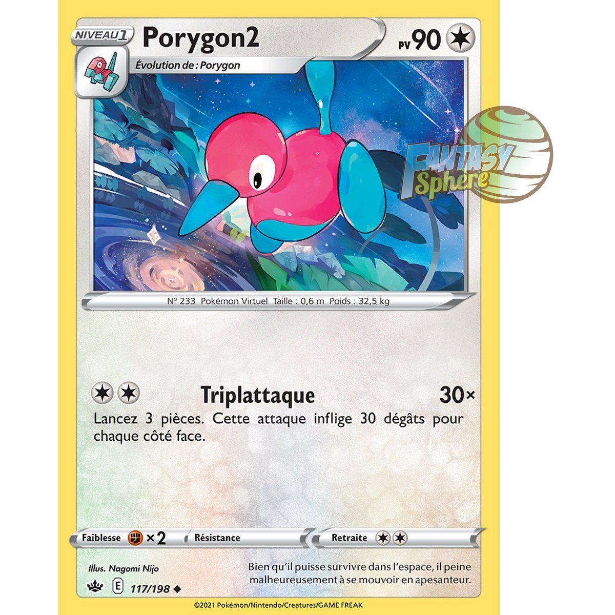 Item Porygon2 - Peu Commune 117/198 - Epee et Bouclier 6 Regne de Glace