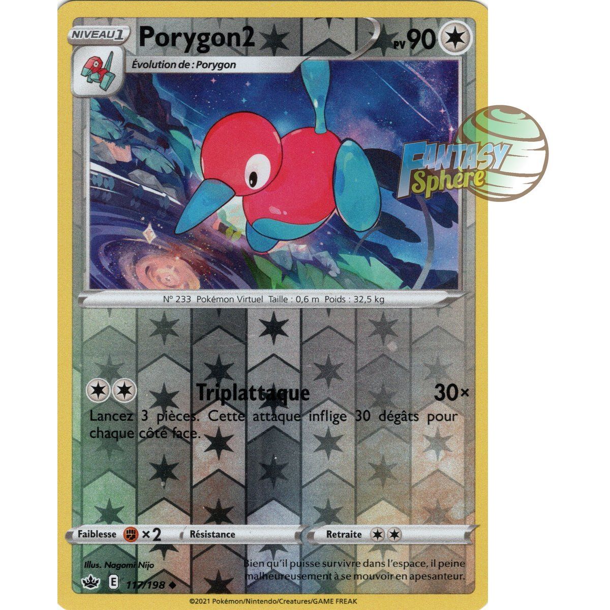 Porygon2 - Reverse 117/198 - Epee et Bouclier 6 Regne de Glace