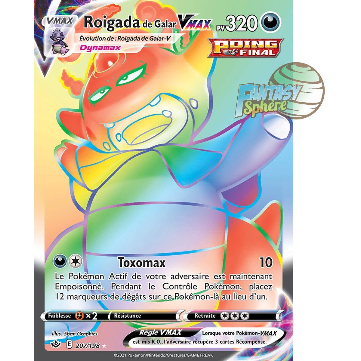 Roigada de Galar VMAX - Secret Rare 207/198 - Epee et Bouclier 6 Regne de Glace