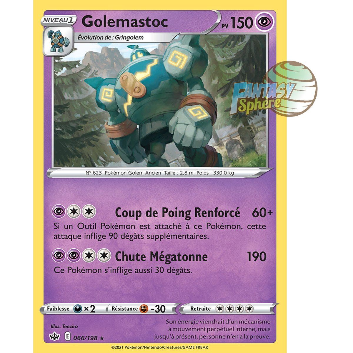 Item Golemastoc - Rare 66/198 - Epee et Bouclier 6 Regne de Glace