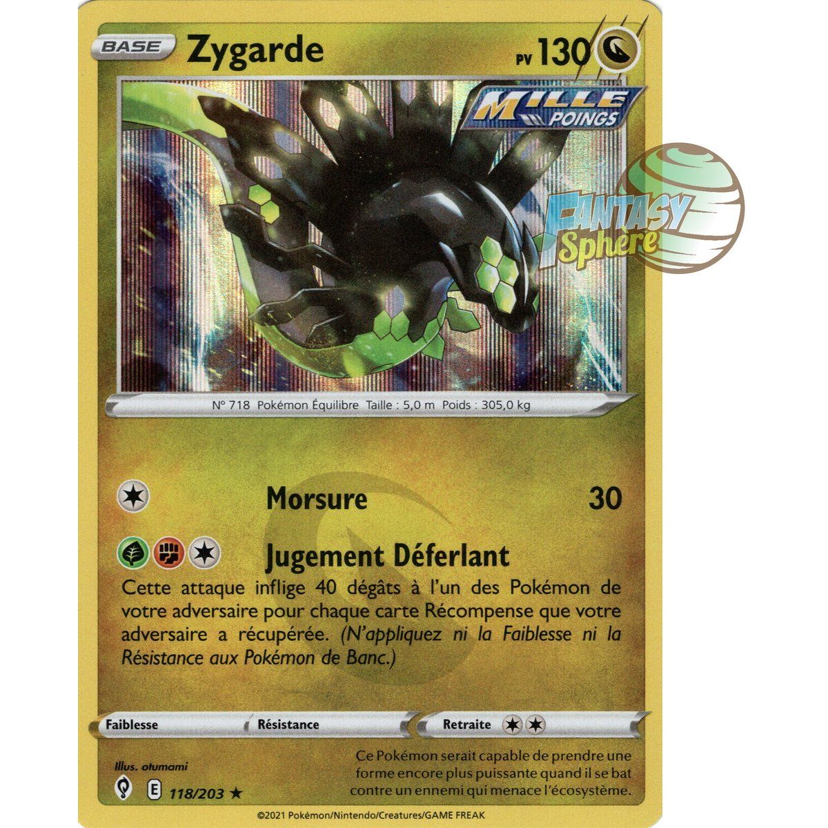 Zygarde - Holo Rare 118/203 - Epee et Bouclier 7 Evolution Celeste