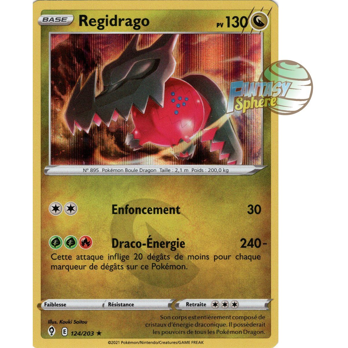 Regidrago - Holo Rare 124/203 - Epee et Bouclier 7 Evolution Celeste