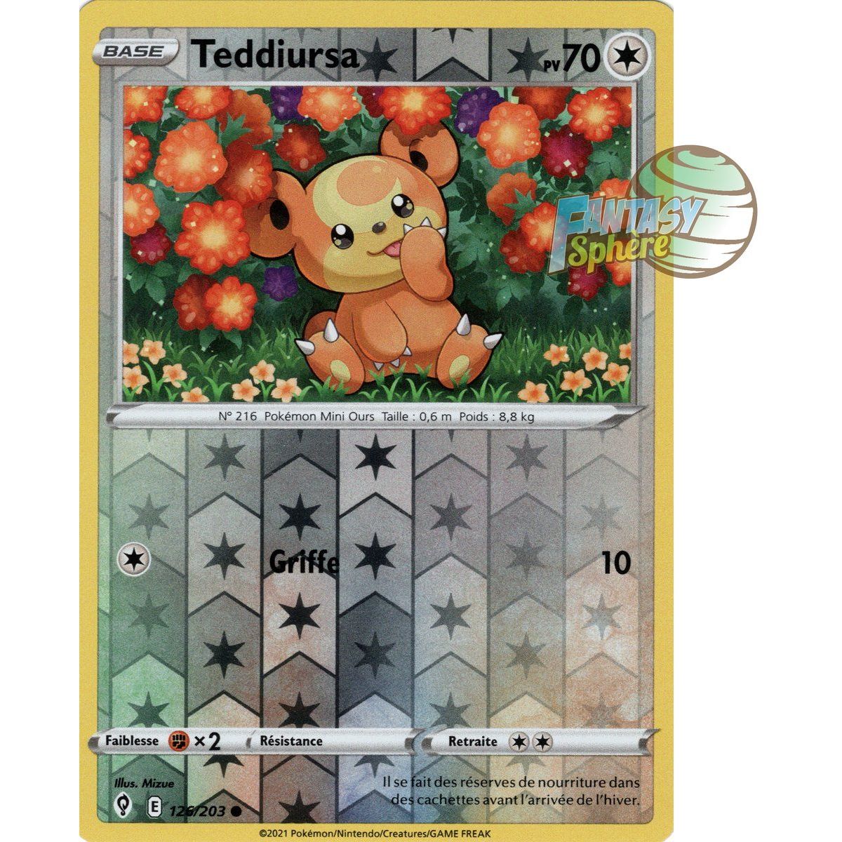 Teddiursa - Reverse 126/203 - Epee et Bouclier 7 Evolution Celeste