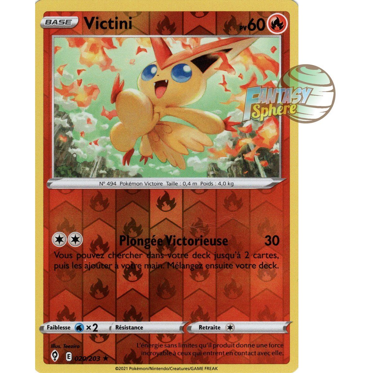 Victini - Reverse 20/203 - Epee et Bouclier 7 Evolution Celeste