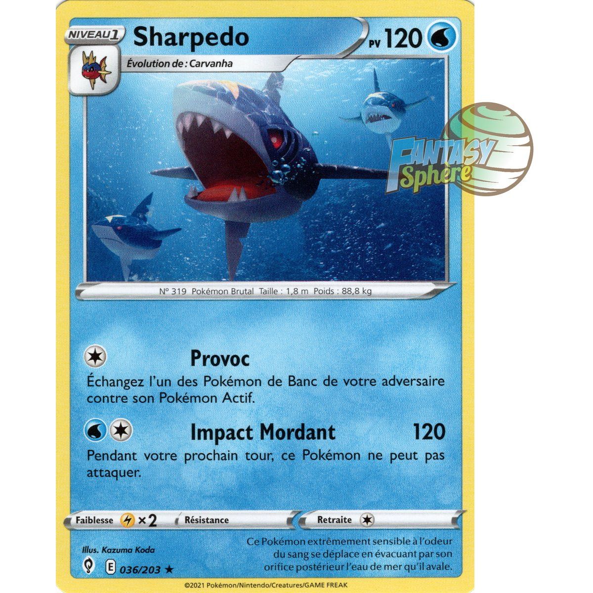 Sharpedo - Rare 36/203 - Epee et Bouclier 7 Evolution Celeste