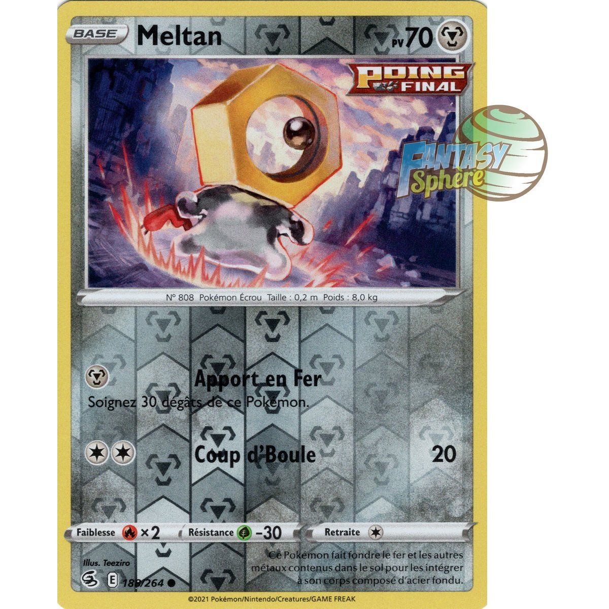 Item Meltan - Reverse 188/264 - Epee et Bouclier 8 Poing de Fusion