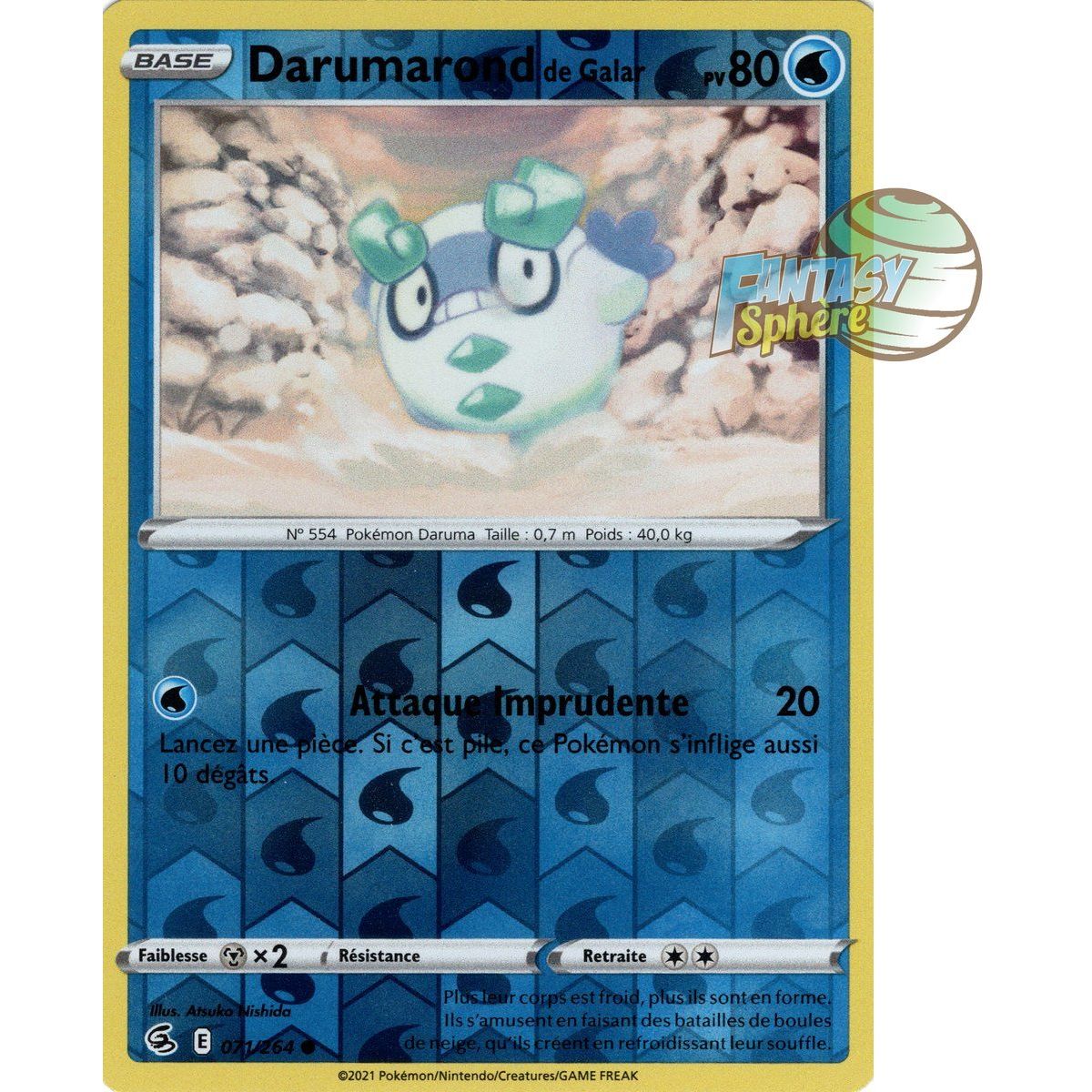 Darumarond de Galar - Reverse 71/264 - Epee et Bouclier 8 Poing de Fusion