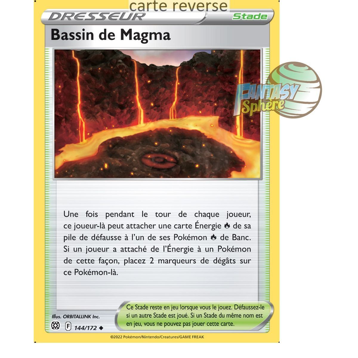 Bassin de Magma - Reverse 144/172 - Epee et Bouclier 9 Stars Etincelantes