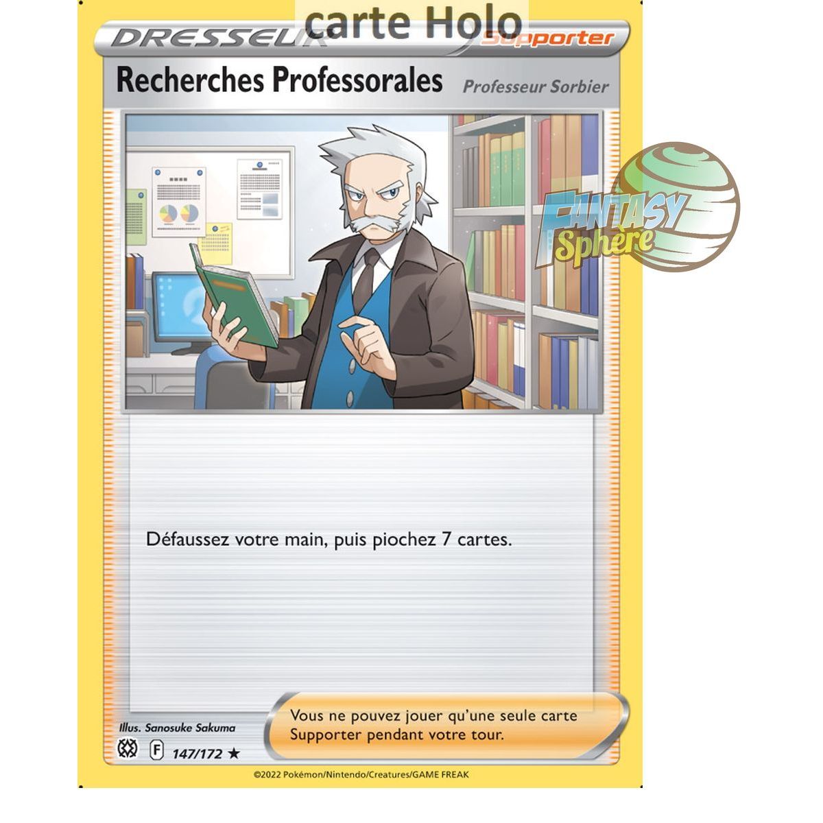 Recherches Professorales (Professeur Sorbier) - Holo Rare 147/172 - Epee et Bouclier 9 Stars Etincelantes