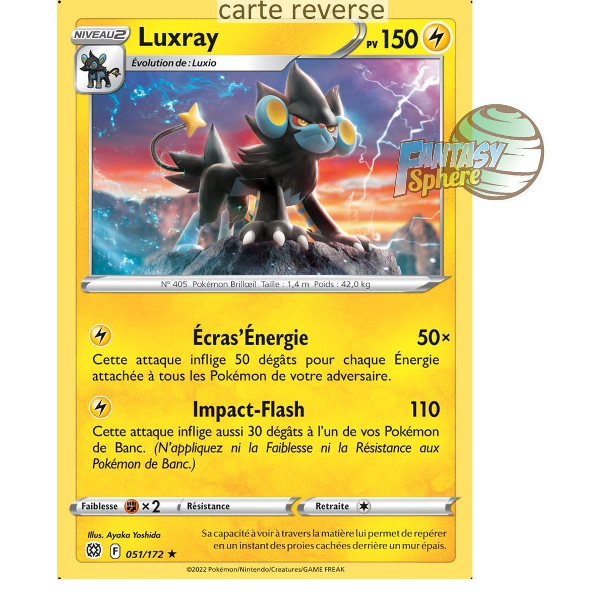 Luxray - Reverse 51/172 - Epee et Bouclier 9 Stars Etincelantes