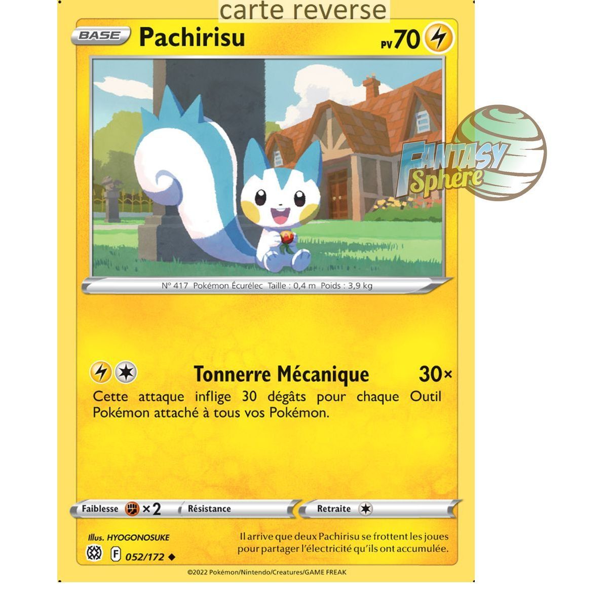 Pachirisu - Reverse 52/172 - Epee et Bouclier 9 Stars Etincelantes