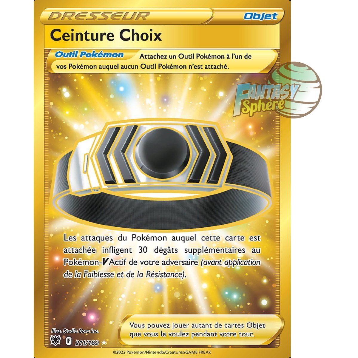 Ceinture Choix - Secret Rare 211/189 - Epee et Bouclier 10 Astres Radieux