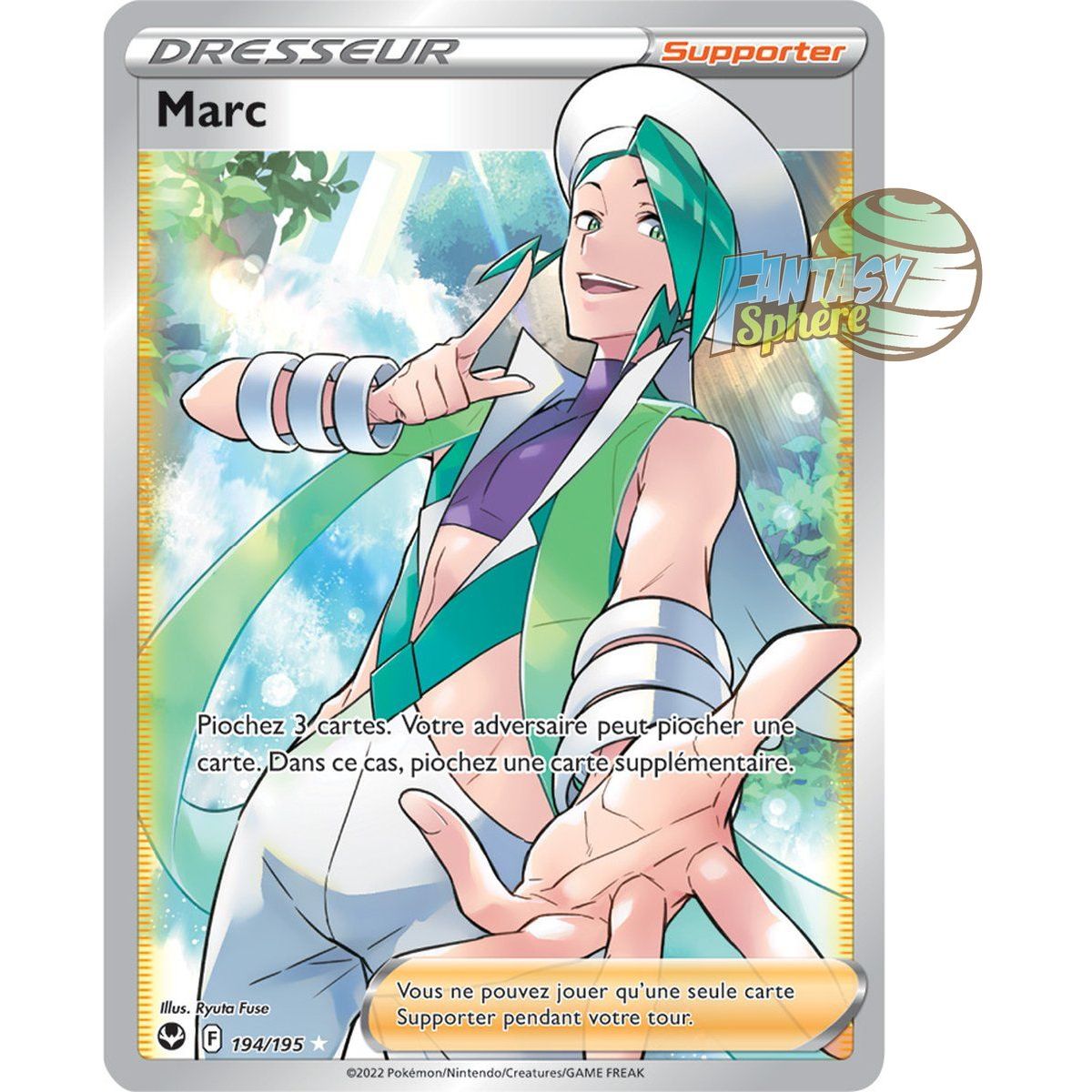 Marc - Full Art Ultra Rare 194/195 - Epee et Bouclier 12 Tempete Argentée