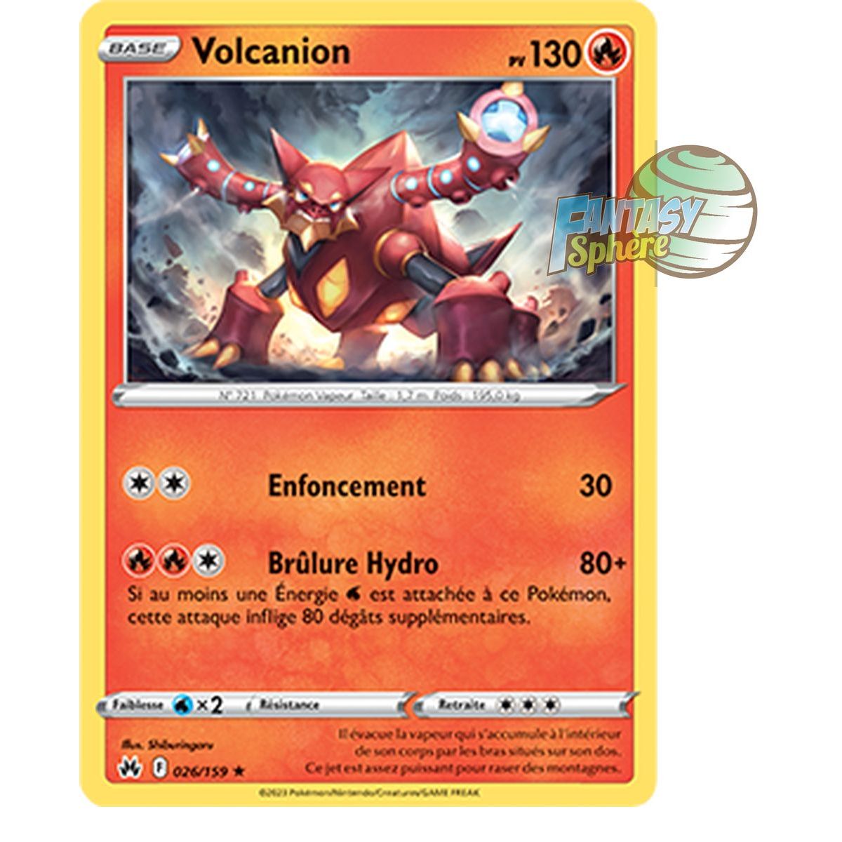 Volcanion - Holo Rare 26/159 - Epee et Bouclier 12.5 Zenith Supreme