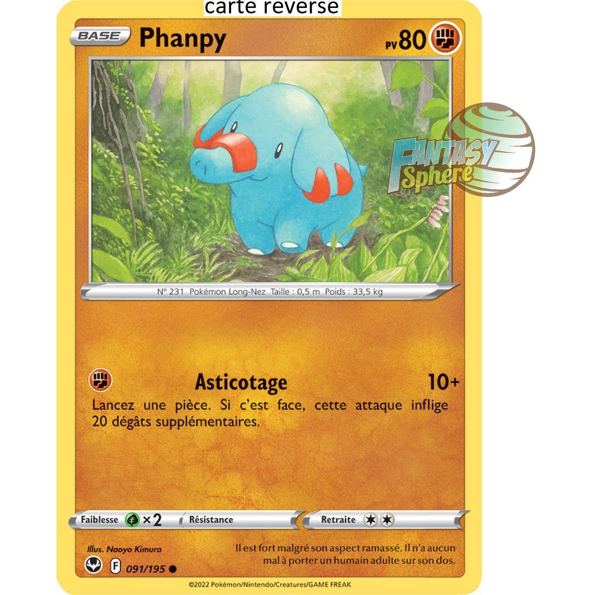 Item Phanpy - Reverse 91/195 - Epee et Bouclier 12 Tempete Argentée