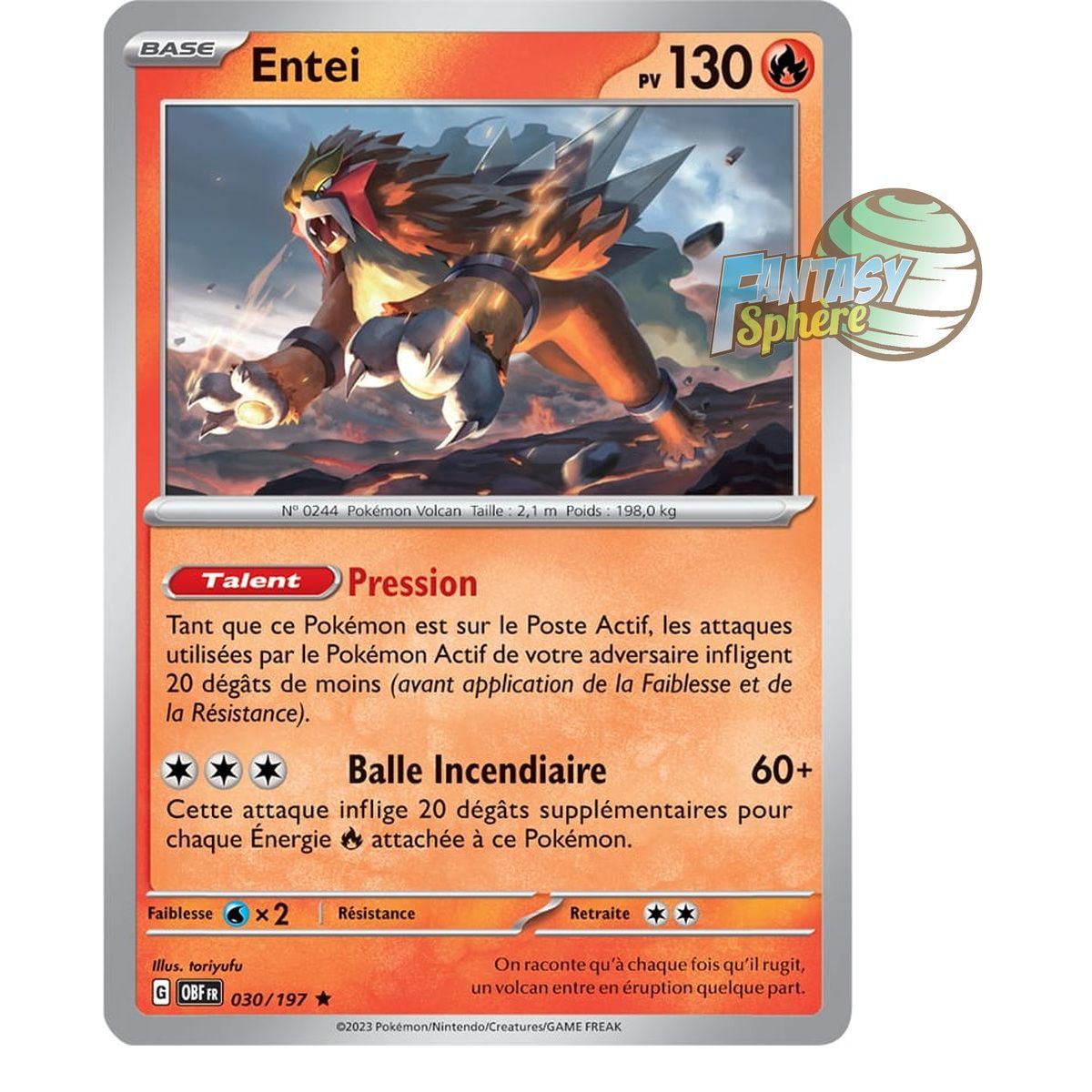 Entei - Reverse 30/197 - Ecarlate et Violet Flammes Obsidiennes