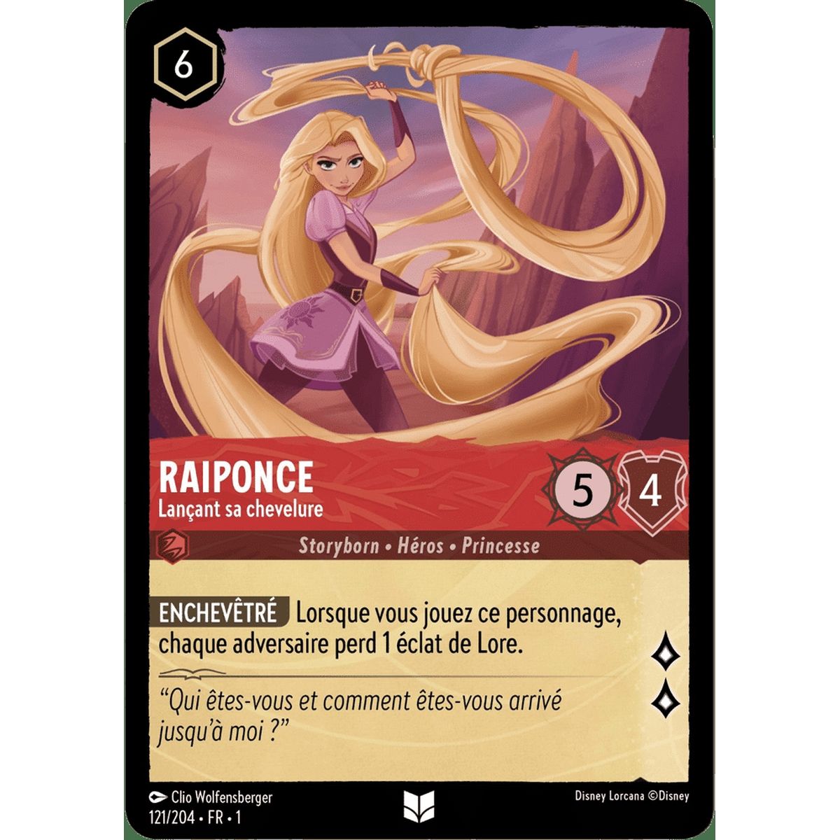 Raiponce, Lançant sa chevelure - 121/204 - FC - Premier Chapitre - Brillante - Premium - Français